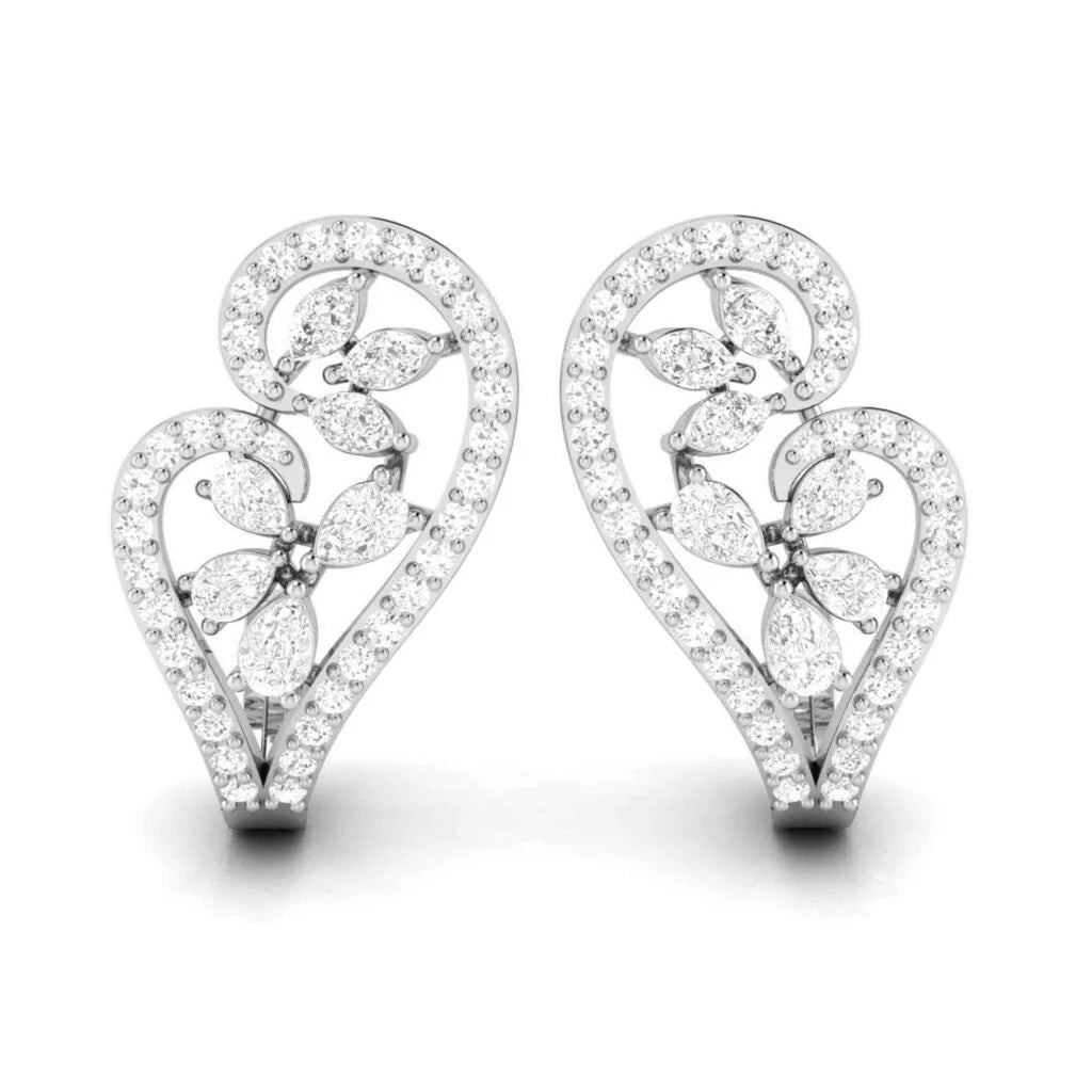 diamond heart earrings