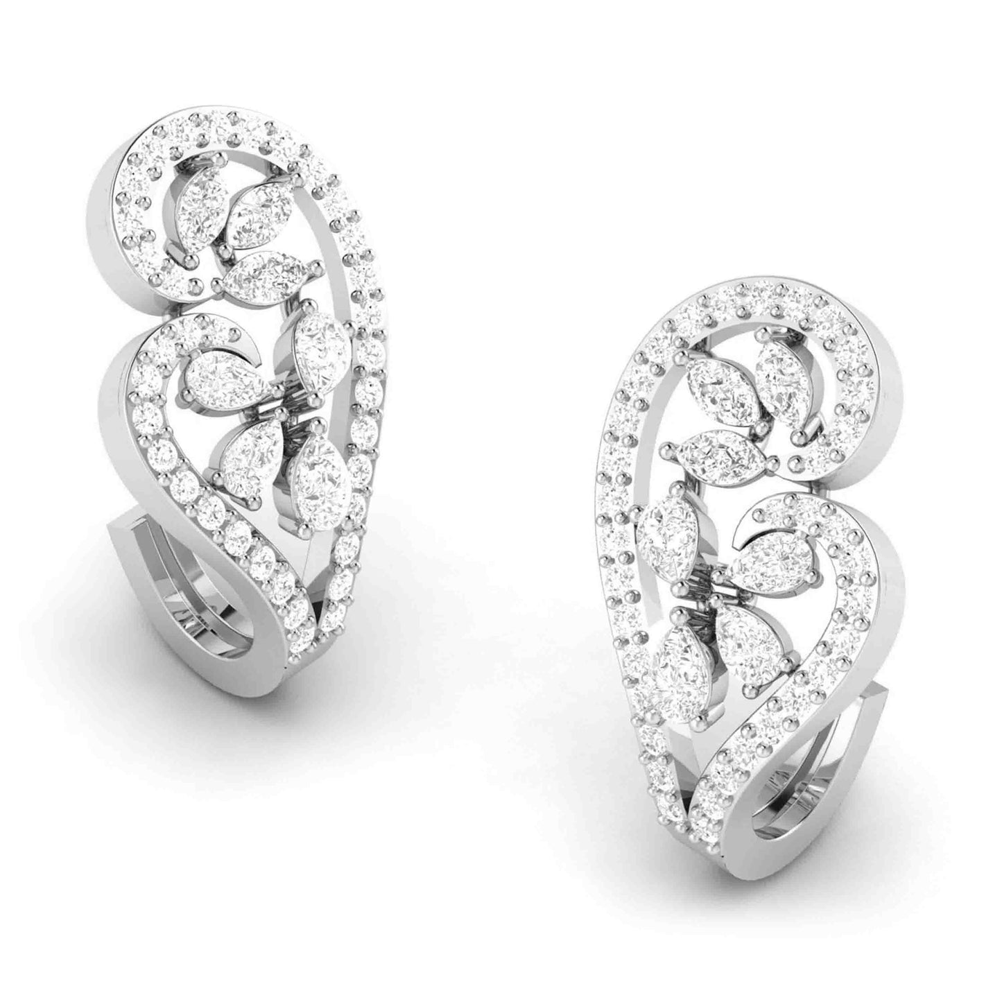 diamond heart earrings