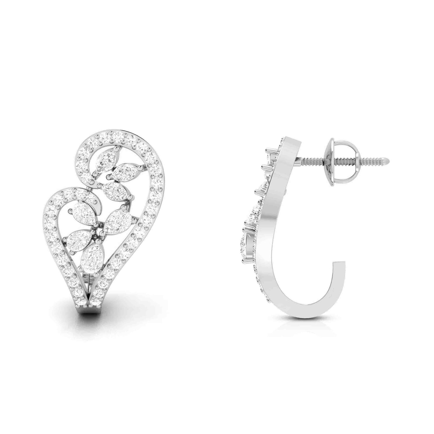 diamond heart earrings
