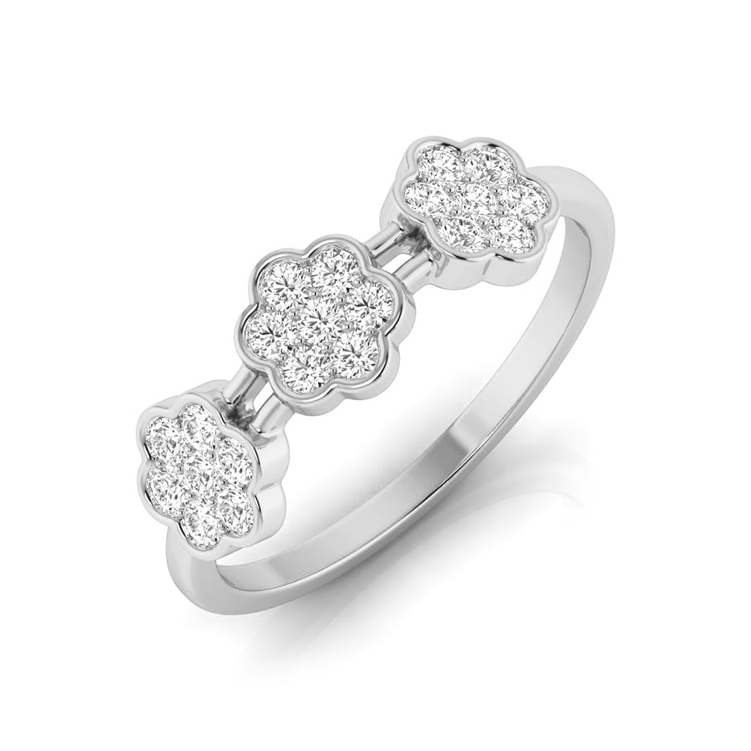 floral diamond ring